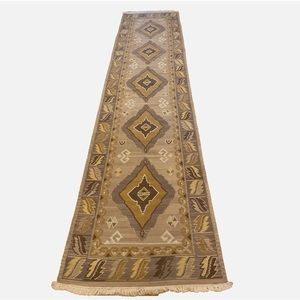 RARE LARGE SIZE Runner 15' 5" x 4' KILIM Handmade 100% Wool Natural Dye Spotless